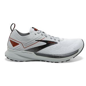 Brooks Ricochet 3 Road Running Shoes - Mens, White/Grey/Orange | IE-GMA418695